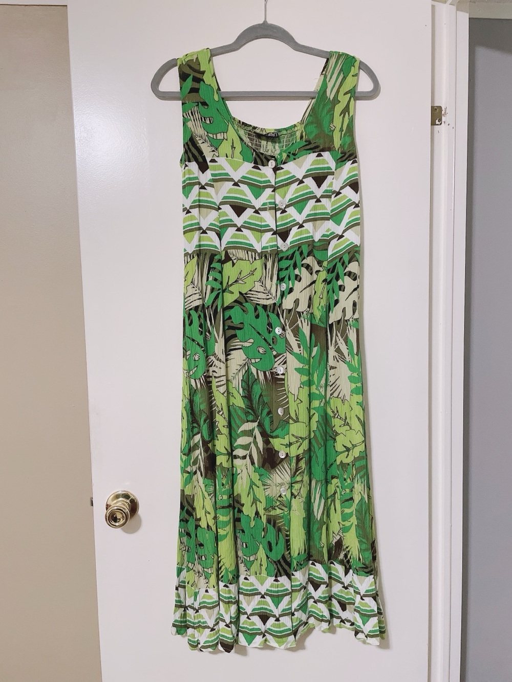 Jane Ashley Tropical Print Midi Dress Size L